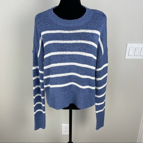 NWT C&C California dark blue with white stripes round neck slouchy fit swea… - Picture 4 of 15
